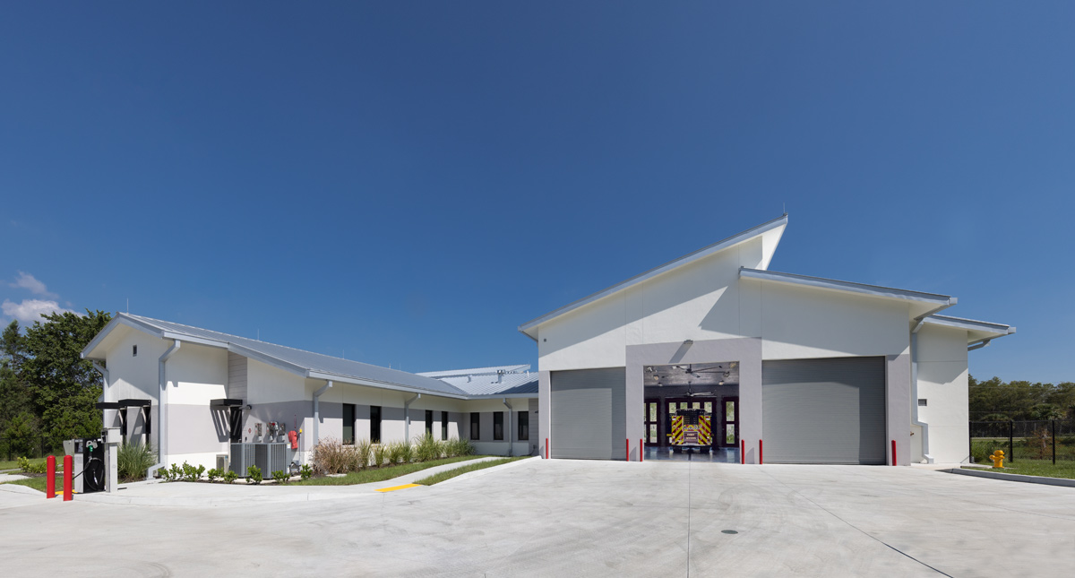 Architectural view of the Fire and Rescue Station 17 Fort Myers, FL.